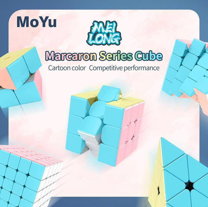MoFang JiaoShi MeiLong Macaron Set 2x2, 3x3, 4x4, 5x5 & Pyraminx Bundle - DailyPuzzles